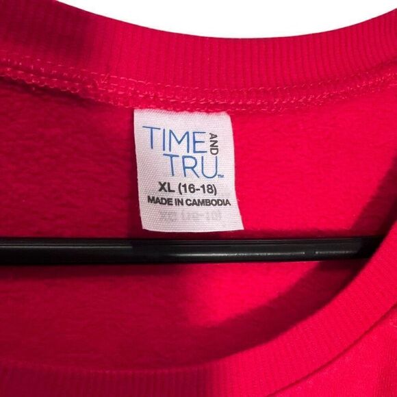 Time and Tru Your Dad Is My Cardio Graphic Crew Neck Raglan Sweatshirt Red Sz XL - Picture 3 of 6